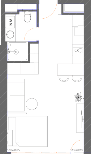 单间, 33.3 m²