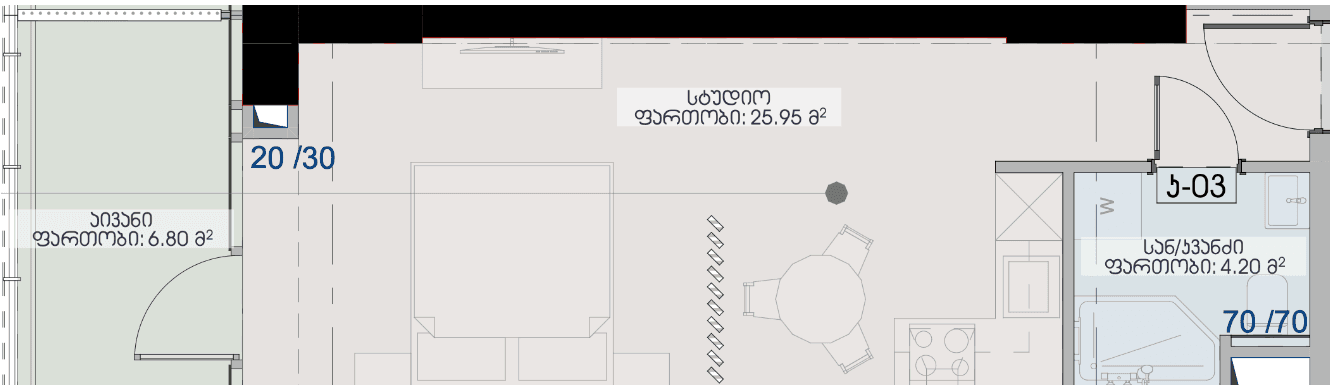 Студия, 37 м²