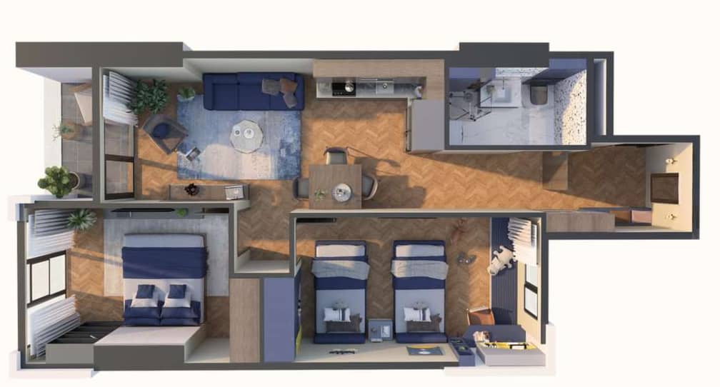 2-комн., 67.7 м²