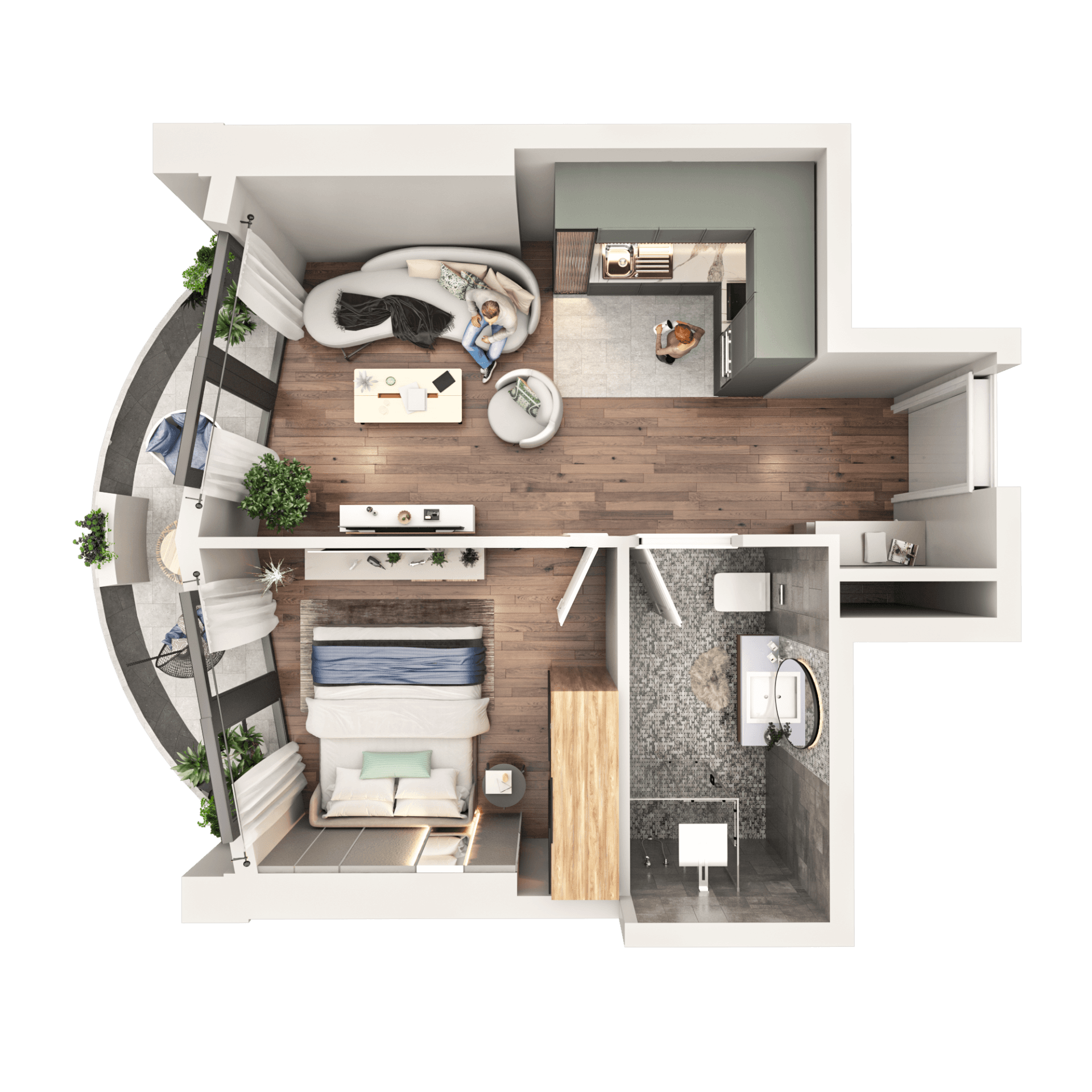 2-room, 42.1 m²