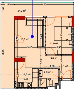 两居室, 72.4 m²