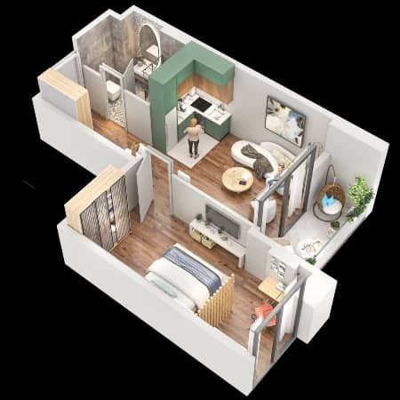 2-комн., 47.3 м²