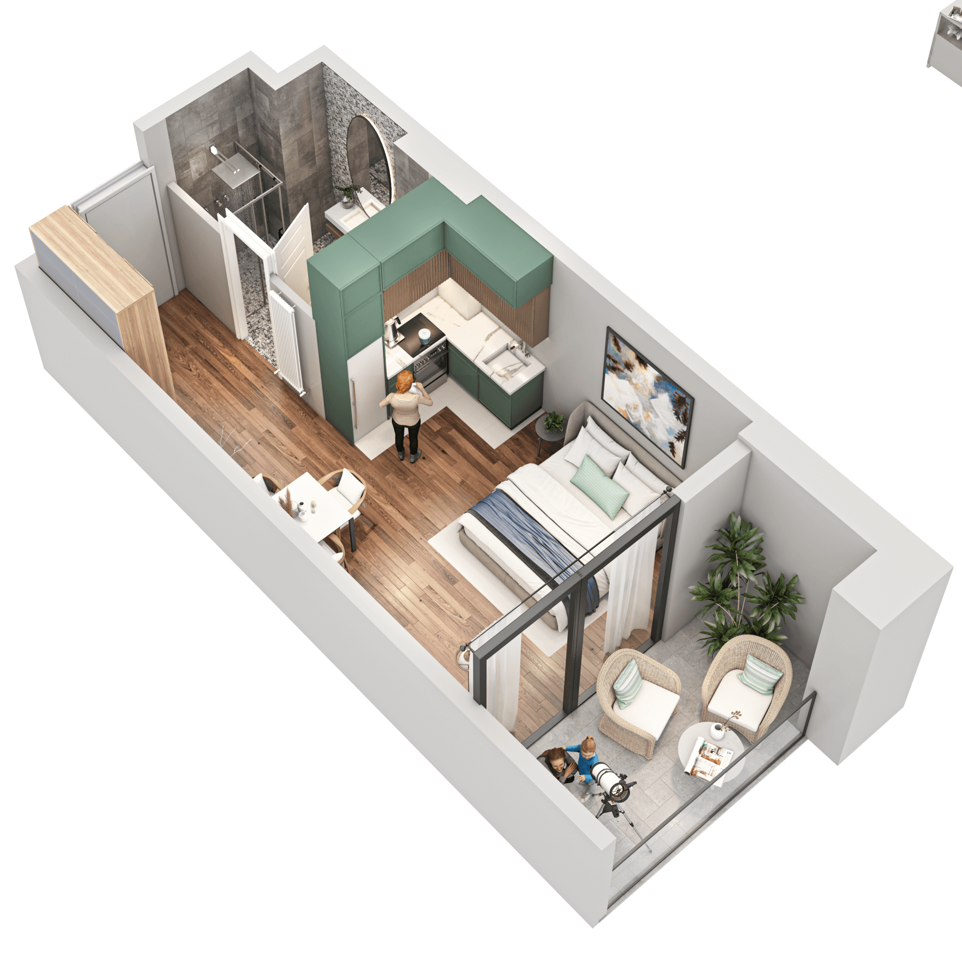 单间, 32.5 m²