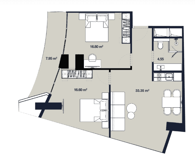 两居室, 79.3 m²