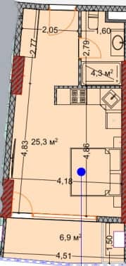 Студия, 36.2 м²