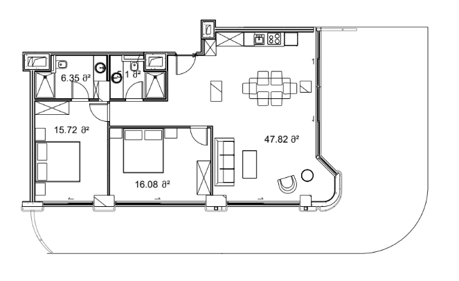 2-комн., 162.4 м²