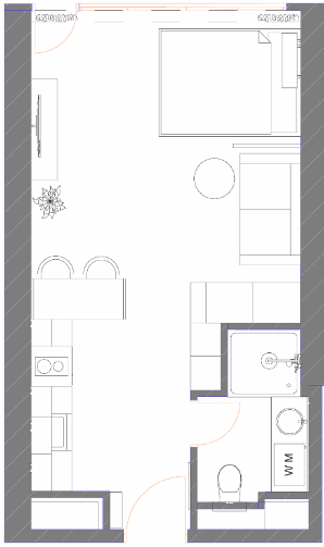 Studio, 34.9 m²
