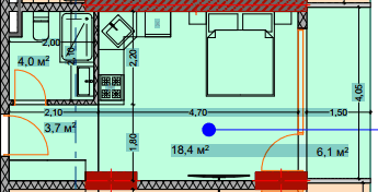 Студия, 32.7 м²