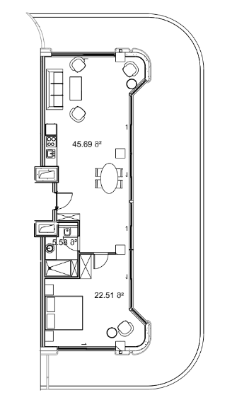 1-room, 163.3 m²