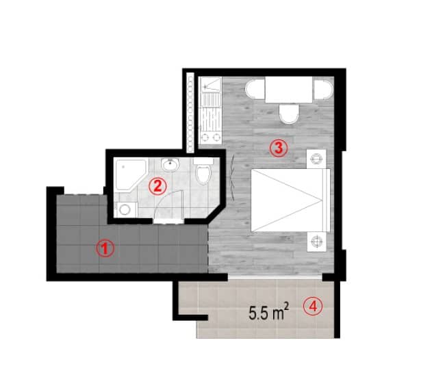 Студия, 32 м²