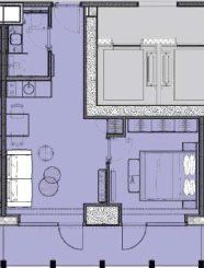 一居室, 50.1 m²
