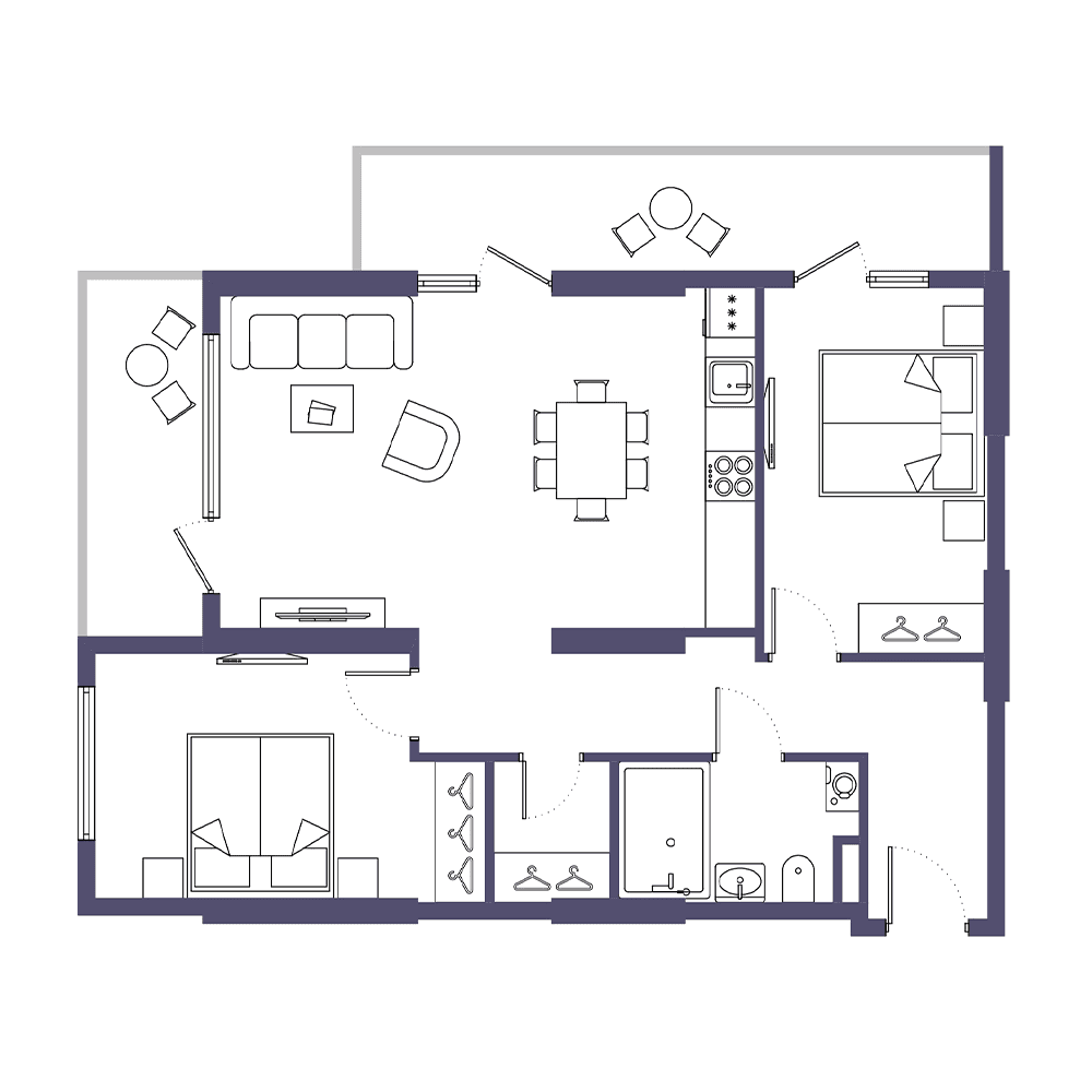 2-room, 87.9 m²
