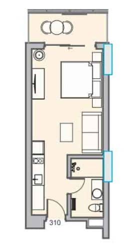 Студия, 36.9 м²