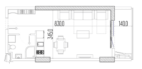 Studio, 33.5 m²