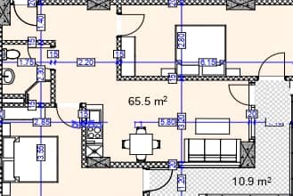 两居室, 76.4 m²