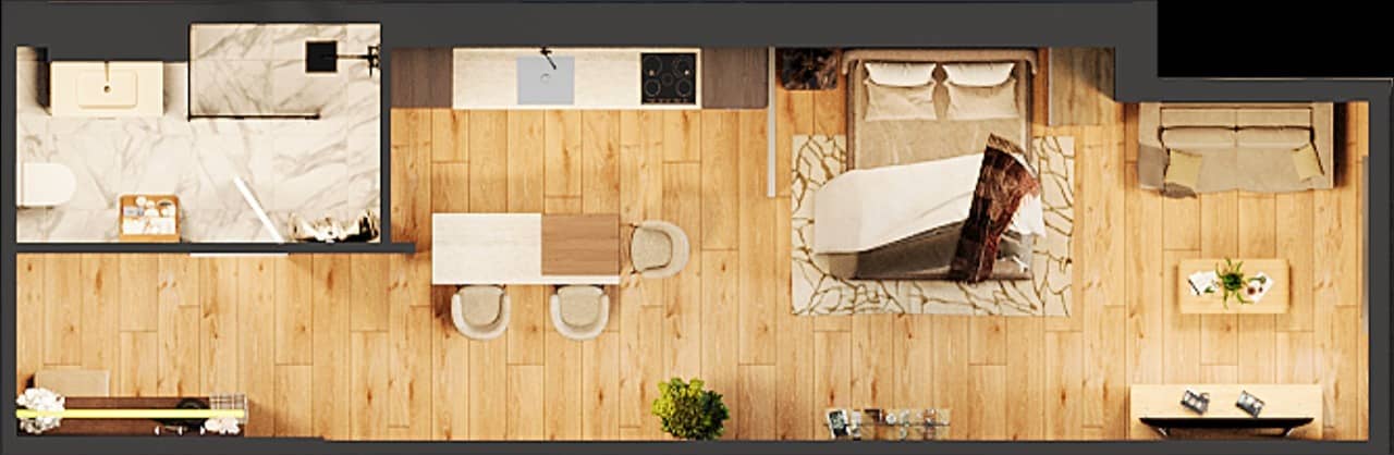 Studio, 37.3 m²