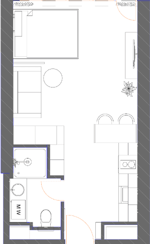 Студия, 34.9 м²