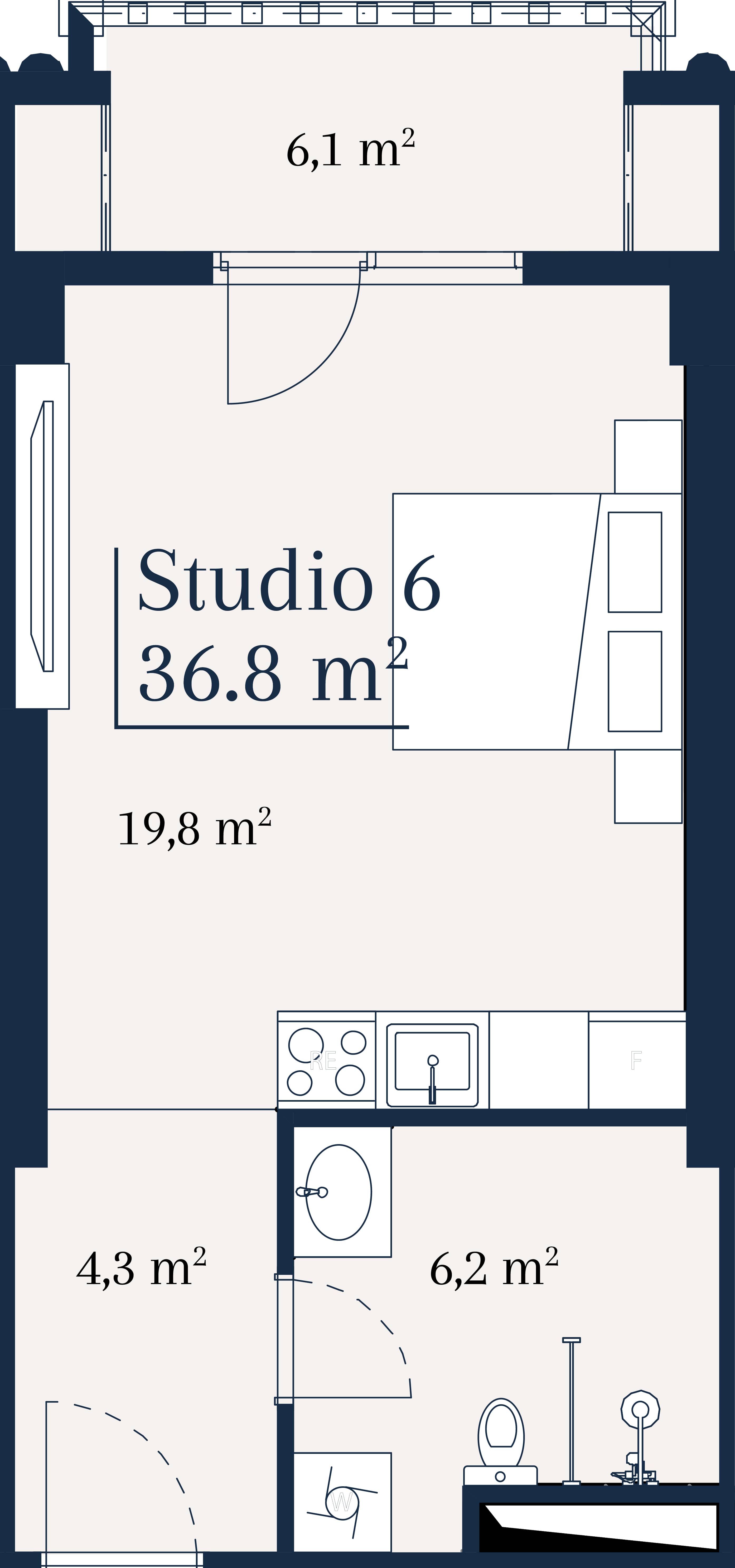 Студия, 36.8 м²