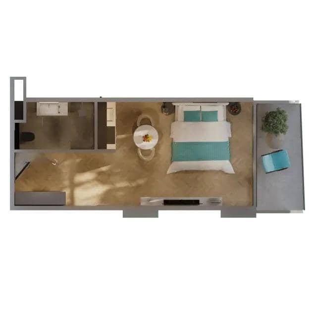 Студия, 33.7 м²