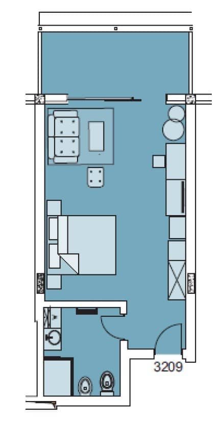 Студия, 45.5 м²