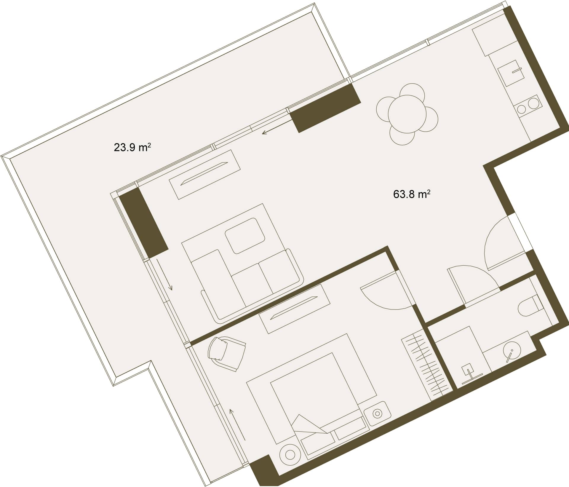 1-room, 84.2 m²