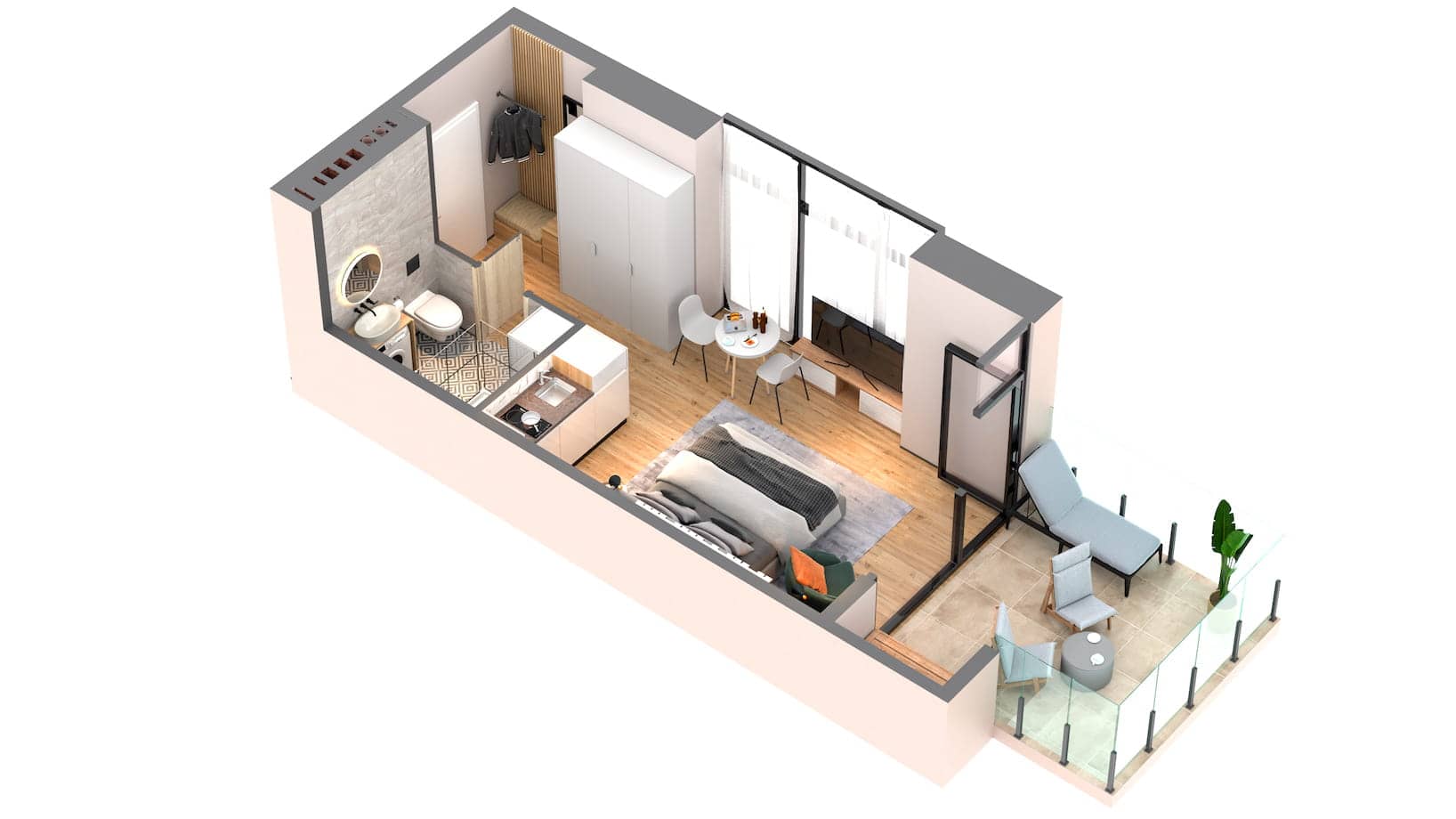 Студия, 38.9 м²