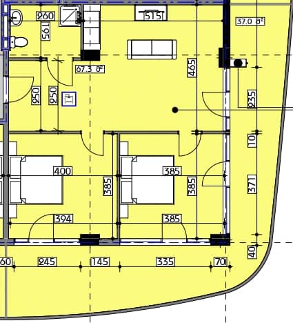 两居室, 104.3 m²