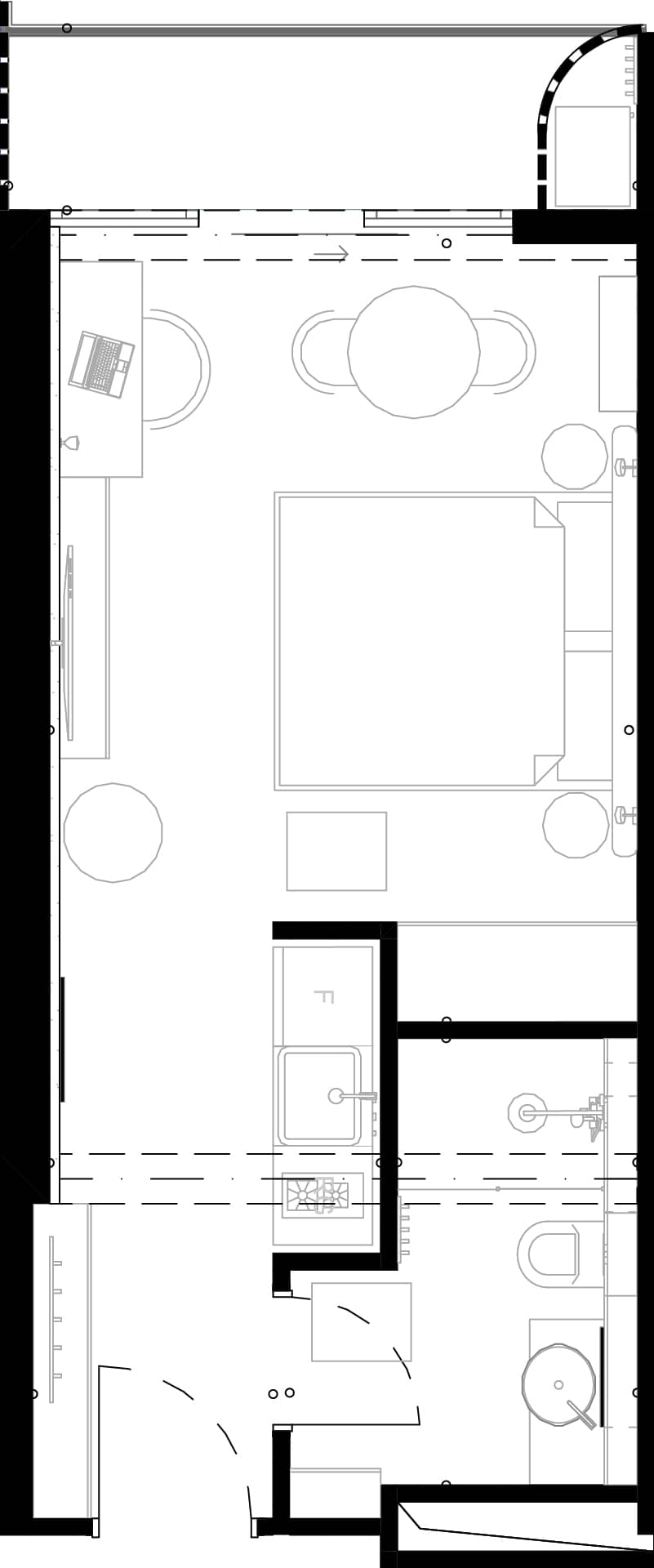 1-room, 32.6 m²