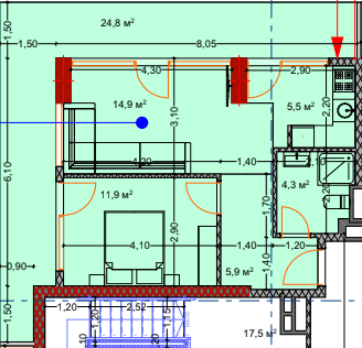 2-комн., 68.7 м²