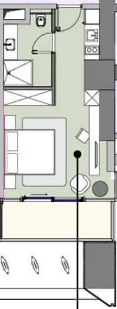 单间, 36.6 m²