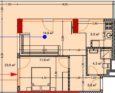 2-room, 67.5 m²