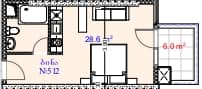 Студия, 34.6 м²