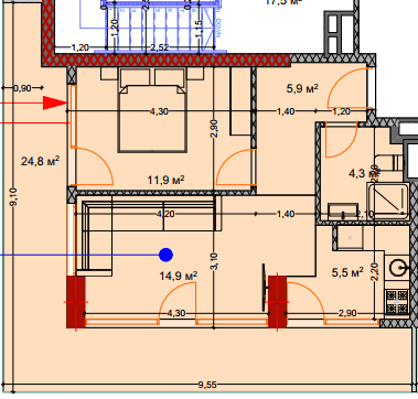 2-комн., 69.5 м²