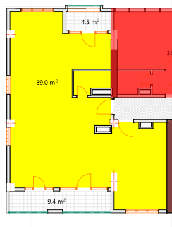 单间, 102.9 m²