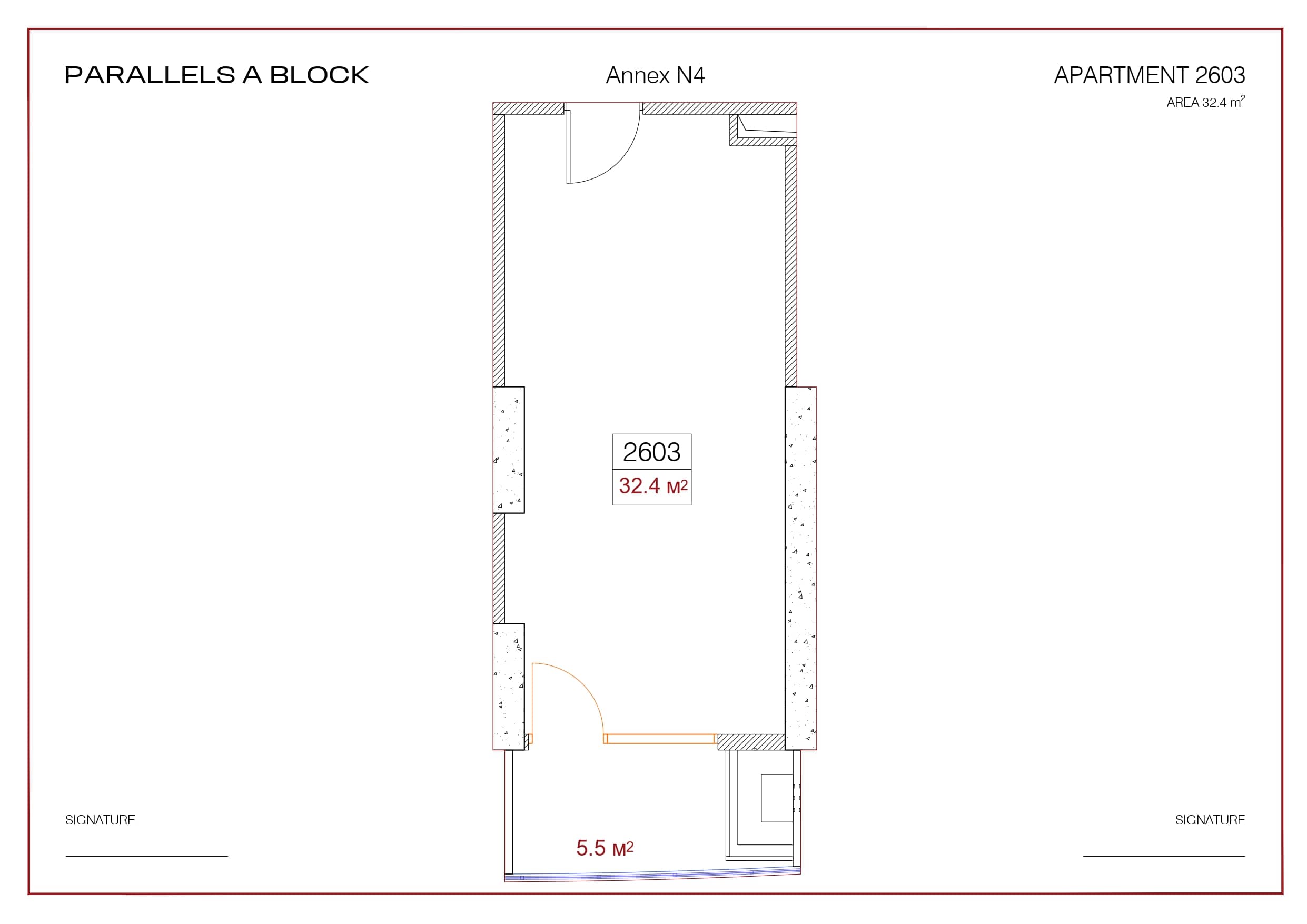 Студия, 32.4 м²