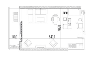 Studio, 47 m²