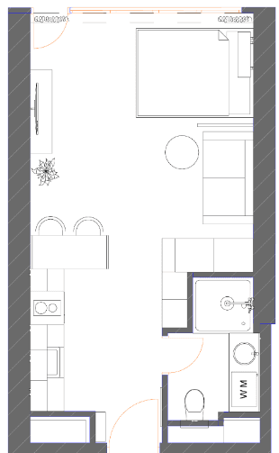Студия, 34.9 м²