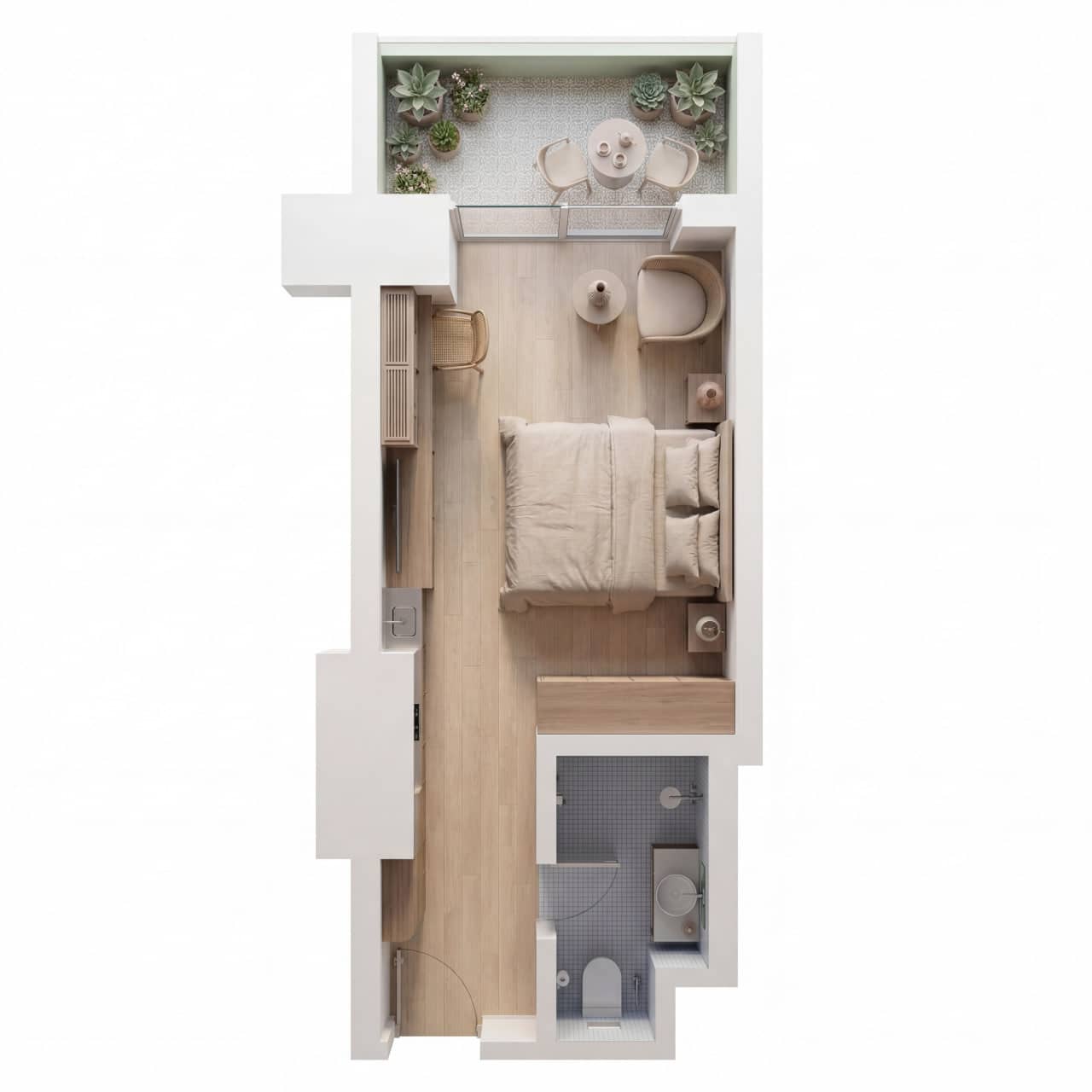 酒店客房, 37.1 m²