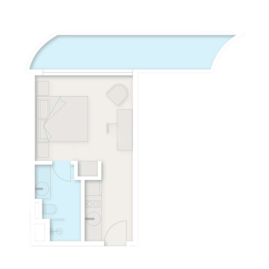 Студия, 41.6 м²