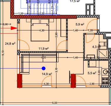 2-room, 69.5 m²