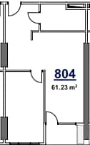 1-комн., 61.2 м²
