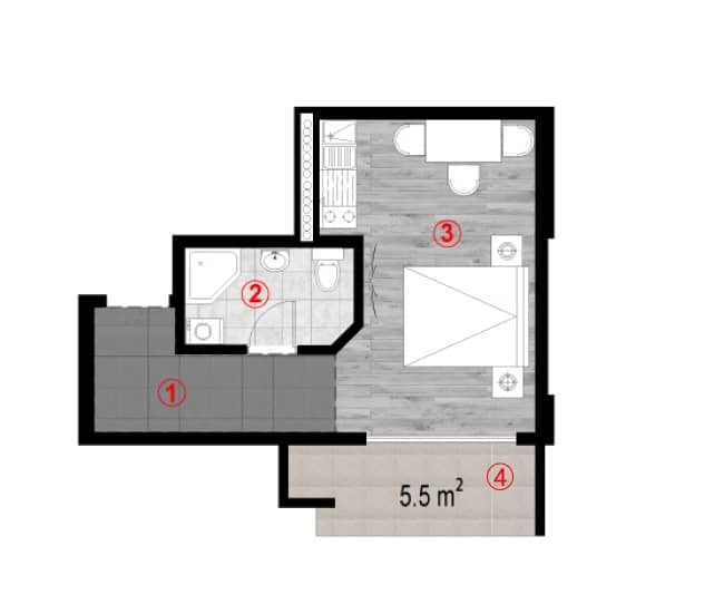 Студия, 32 м²