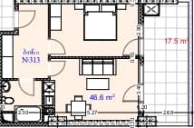 1-комн., 64.1 м²
