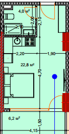 Студия, 34.2 м²