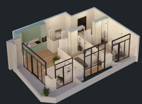 2-комн., 72.2 м²