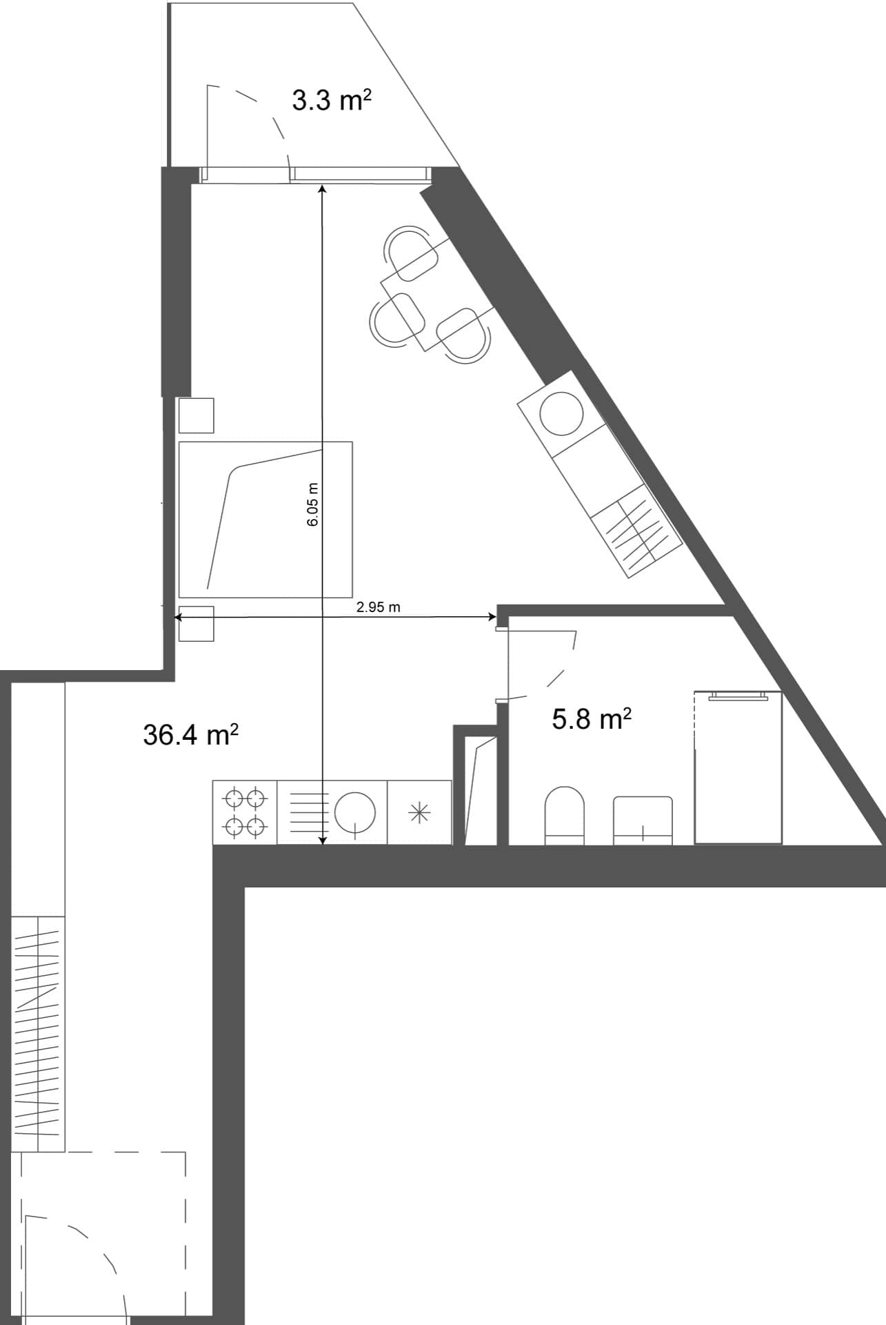 Студия, 39.7 м²