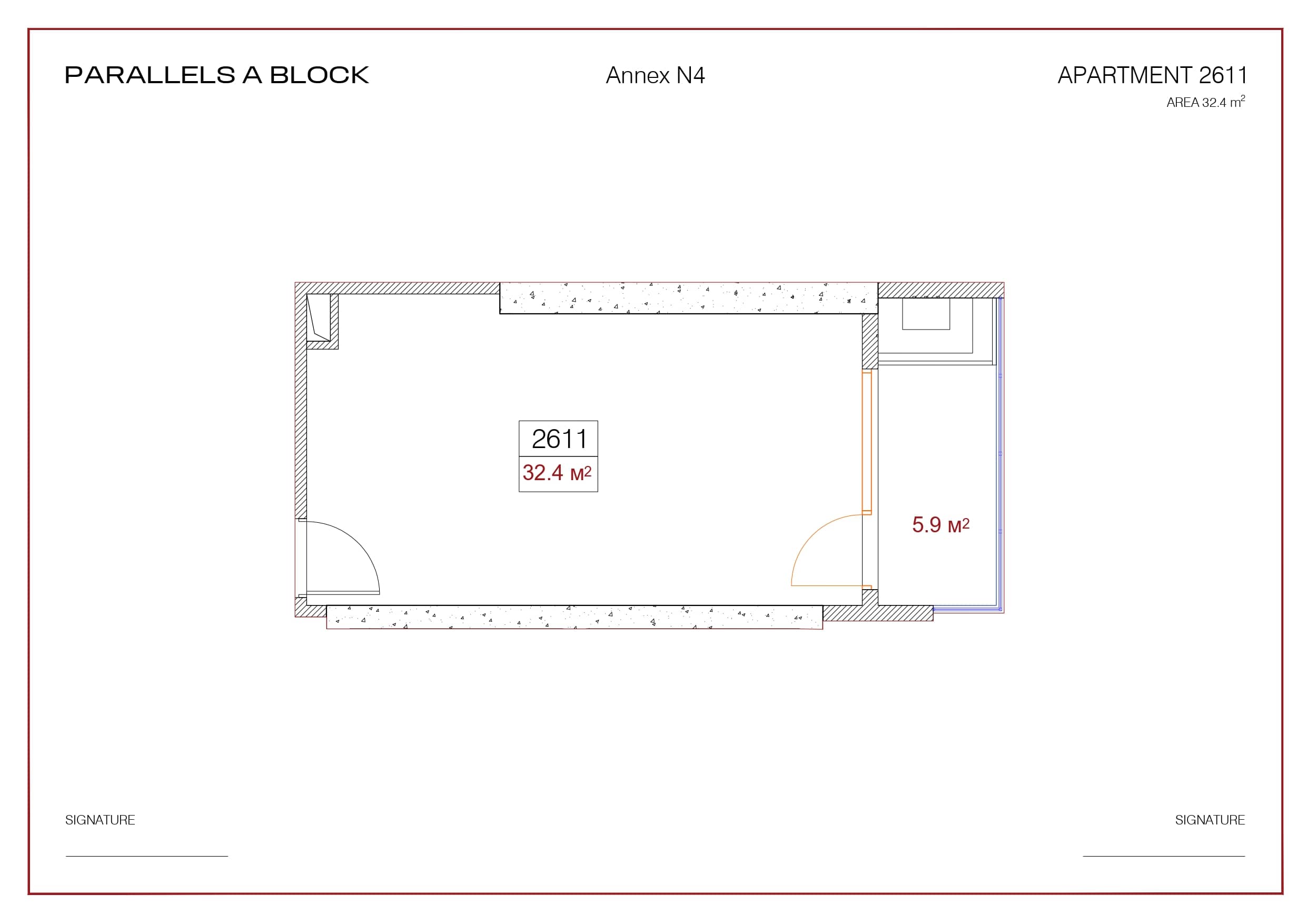 Студия, 32.4 м²