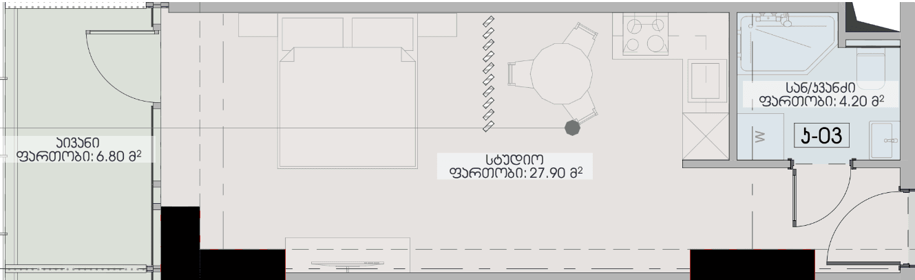 סטודיו, 38.9 מ״ר