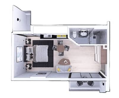 Студия, 34.9 м²