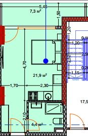 Studio, 34.7 m²